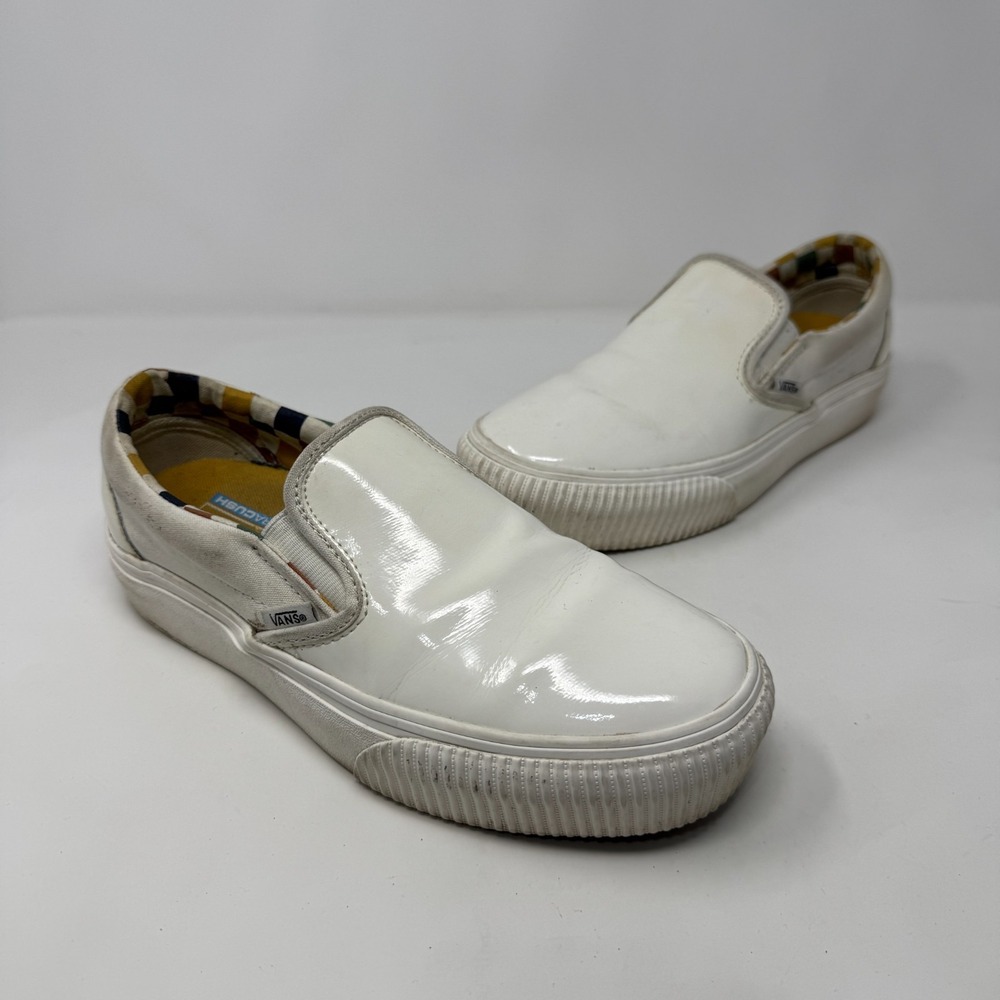 Vans Karina Rozunko Slip On UltraCush White Leather Size Men's 6.5 Women's 8
